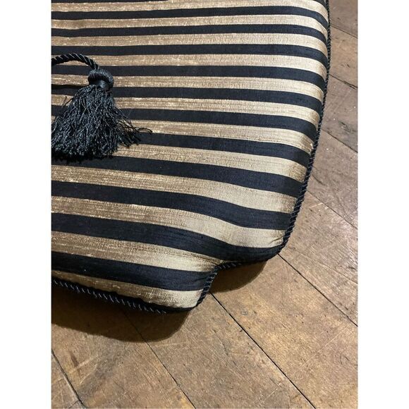 Silk Striped Cushion with Ties Chair Seat Custom Made - Picture 4 of 4